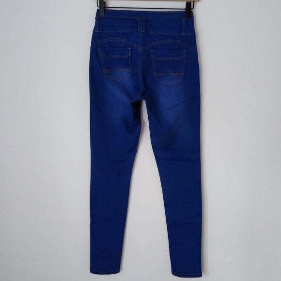 💥 T&Y Fashion Button Fly Skinny Blue Jeans - Picture 5 of 8